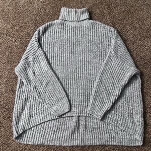 Nasty Gal Women’s Heather Gray Turtleneck Sweater